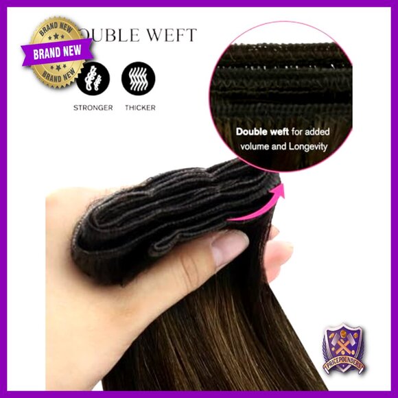 18 Inch Human Hair Weft Extensions 100G Sew In Balayage Highlights main image 4